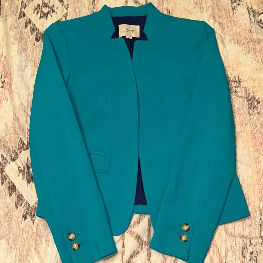 Ann Taylor LOFT size 0P Teal Blazer